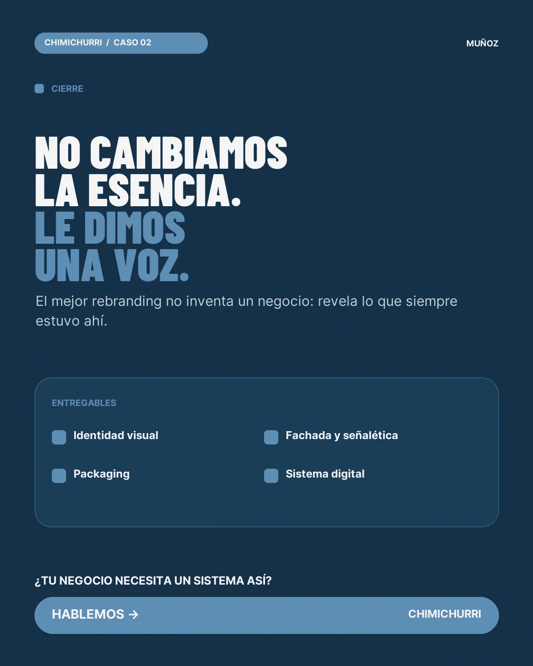 Caso Muñoz, entregables