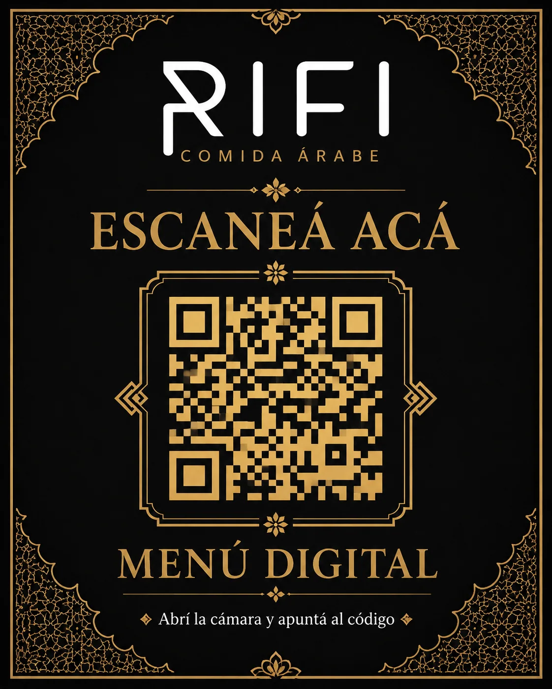 Cartel Escaneá acá con código QR